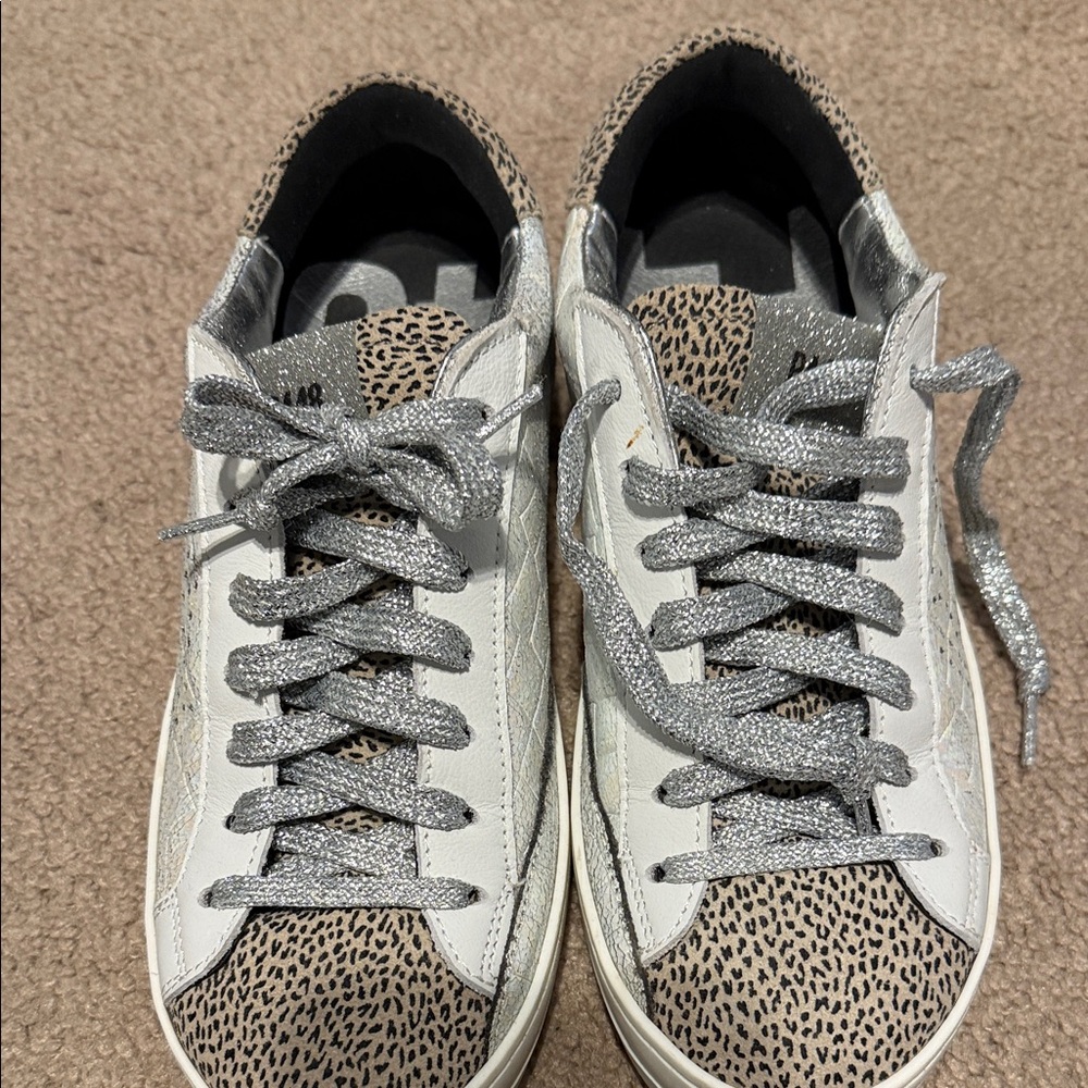P448 Women's Sneakers in White and Leopard Print